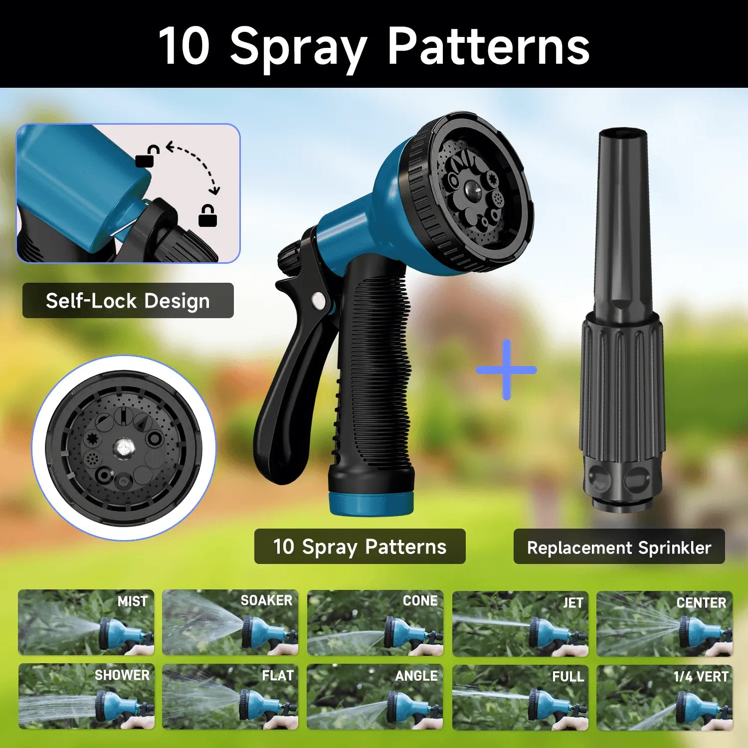 Retractable Garden Hose Reel – Heavy-Duty, Wall-Mounted Water Hose Storage (Blue)